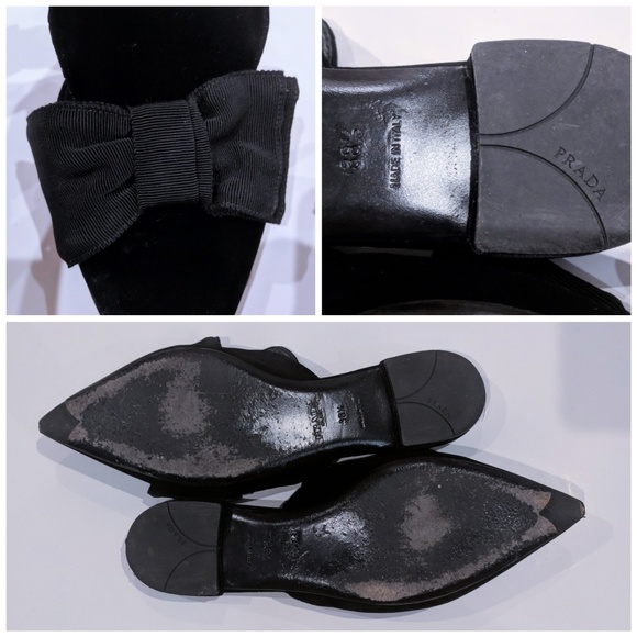 🎉SALE!🎀PRADA Bow🎀Flats Mules Slides 38.5/8 U.S. - Picture 7 of 8